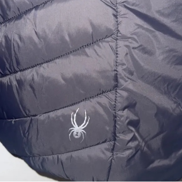 $399 Warm Winter Puffer Coat by Spyder gray ~ Jacket Large - Picture 4 of 4